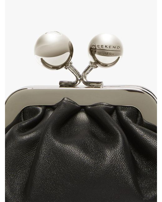 Weekend by Maxmara Black Nappa Sheepskin Nano Pasticcino Bag
