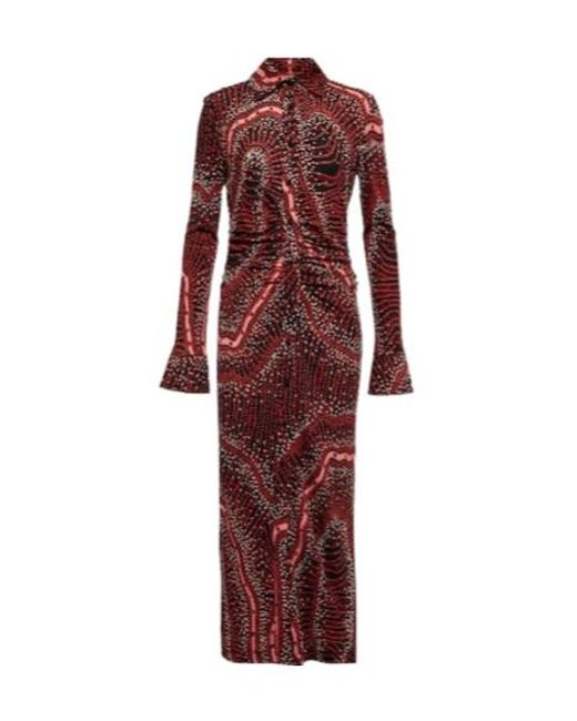 Altuzarra Red Claudia Printed Shirt Dress