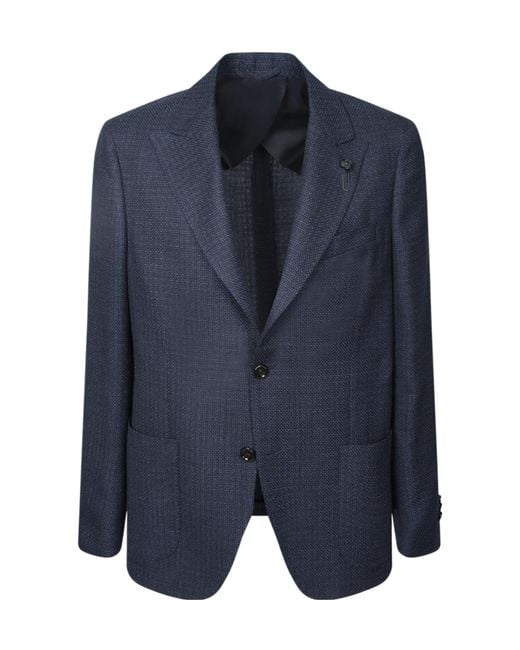 Lardini Blue Single-Breasted Tailored Blazer for men