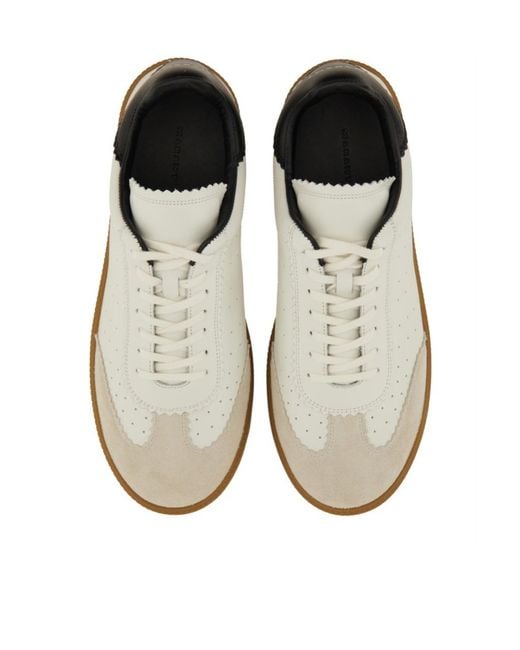 Isabel Marant White Logo Printed Lace-Up Sneakers for men