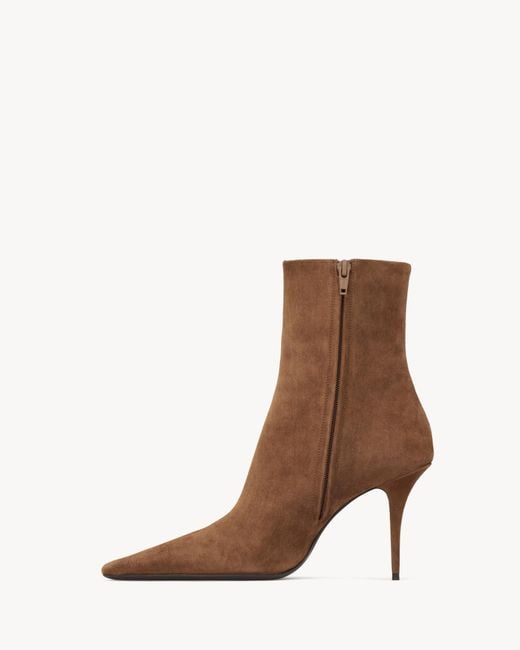 Saint Laurent Brown Ashley Booties