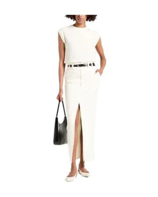 Brunello Cucinelli White Solid Color Western-Style Skirt