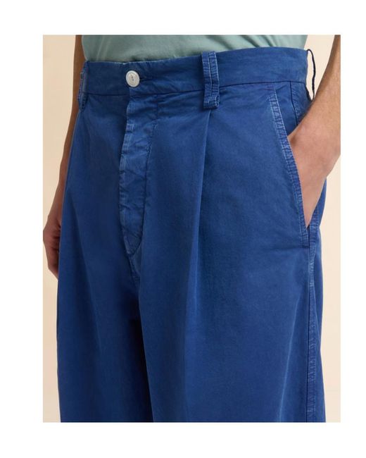 Marni Blue Cotton Wide-Leg Trousers for men