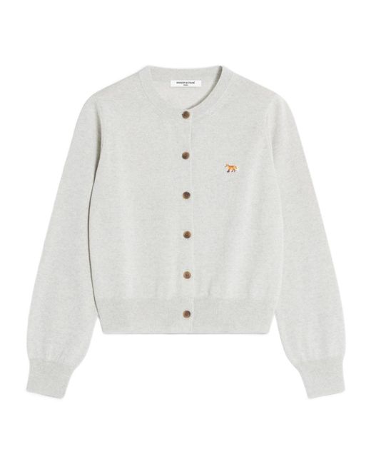 Maison Kitsuné Women's White Baby Fox Patch Cardigan