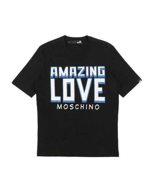 Moschino Black Logo Printed T-Shirt for men