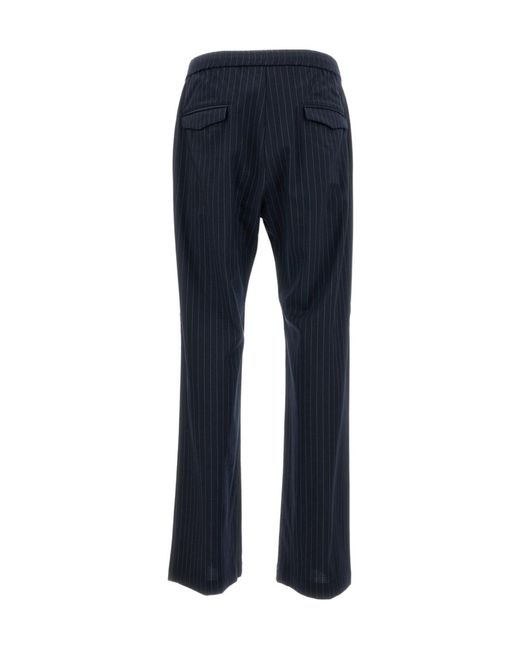 Barena Blue Straight-Leg Striped Trousers for men