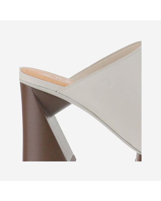 Tod's White Platform Slip-On Mules