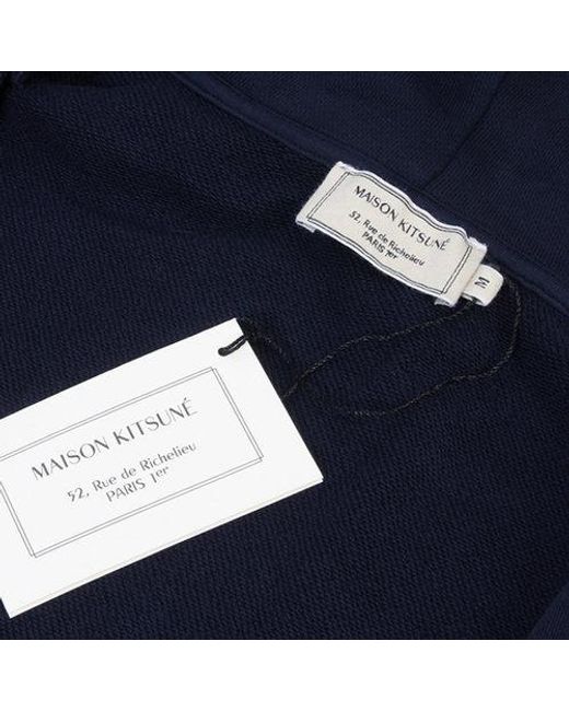 Maison Kitsuné Blue Logo Patch Hoodie for men