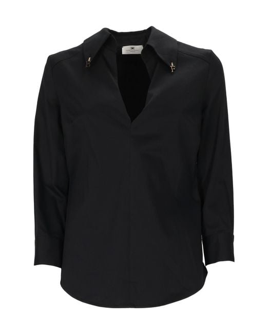 Elisabetta Franchi Black Long-Sleeved Shirt