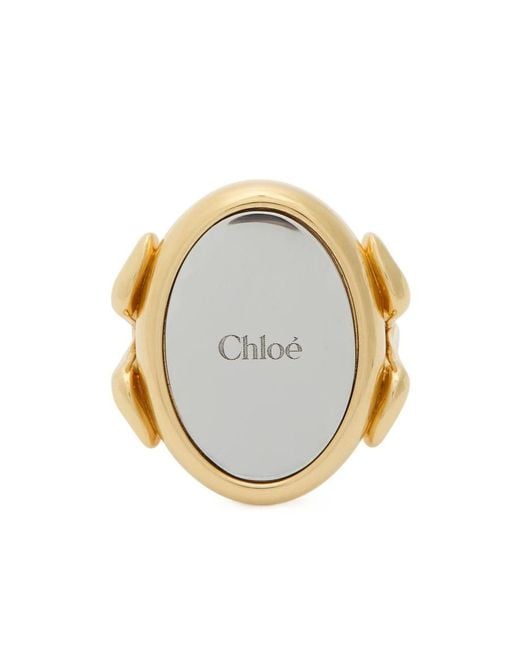 Chloé Metallic The Chloé Mirror Two-Toned Ring