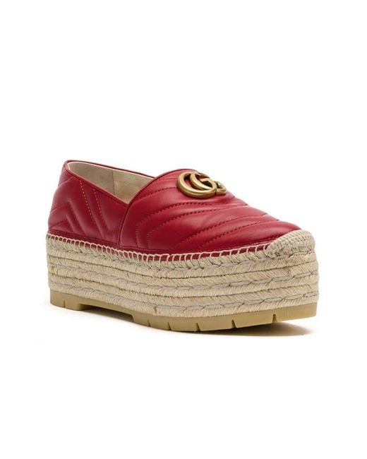 Gucci Gray Gg Straw Platform Shoes