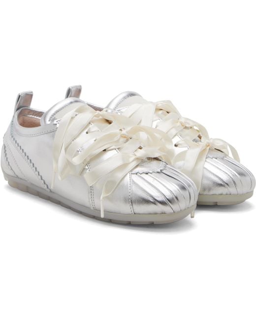 Simone Rocha White Ballerina Grip Low-Top Sneakers