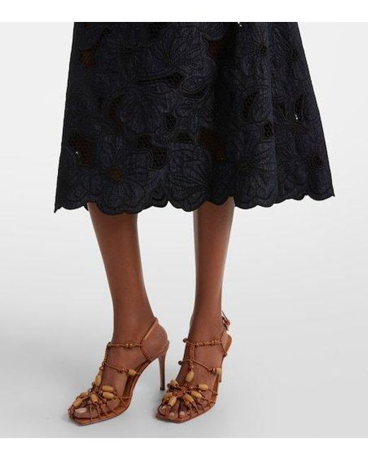 Veronica Beard Blue Rosaura Floral Denim Midi Dress