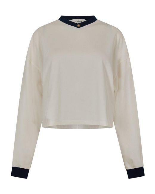 Versace Gray Vintage Long Sleeve Top