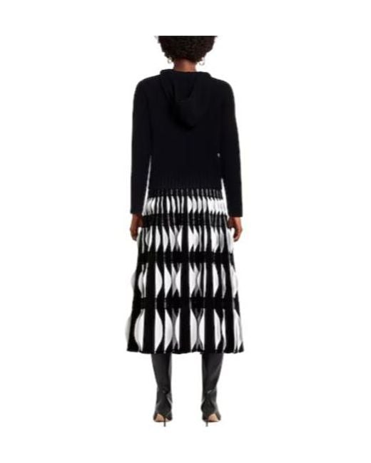 Max Mara Black Plain Color Knit Hoodie