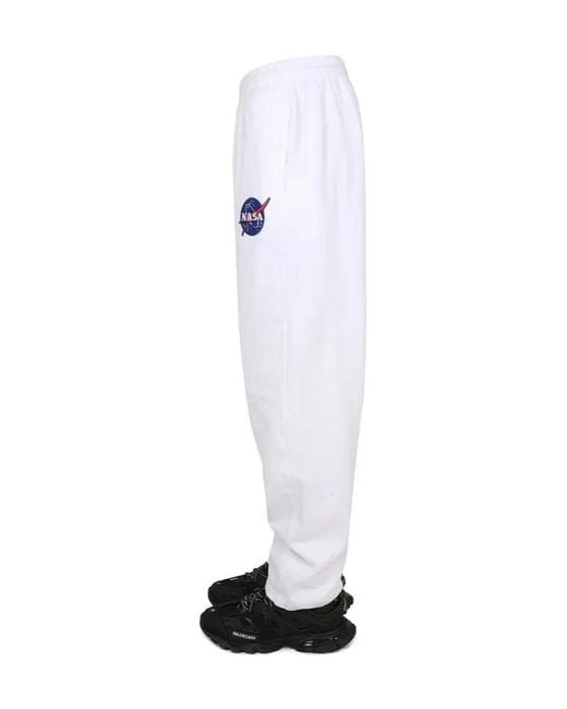 Balenciaga White Elastic-Waist Jogger Pants