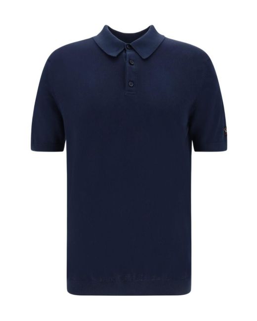Paul & Shark Blue Short Sleeved Polo Shirt for men