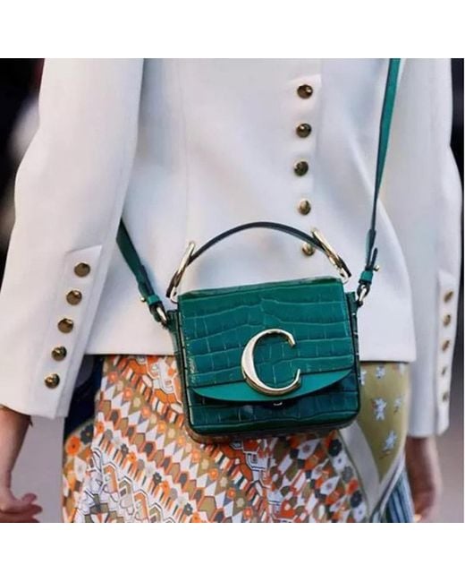 Chloé Green Chloé C Mini Crossbody Bag