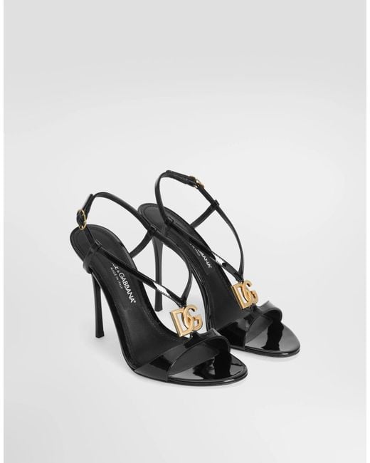 Dolce & Gabbana Metallic Patent Sandals