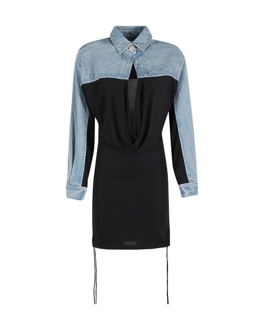 Christopher Esber Blue Drape Detail Dress