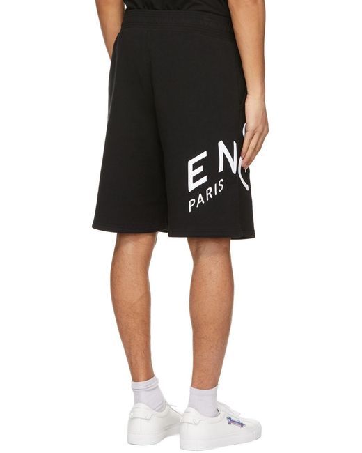 Givenchy Black Refracted Logo Cotton Shorts for men