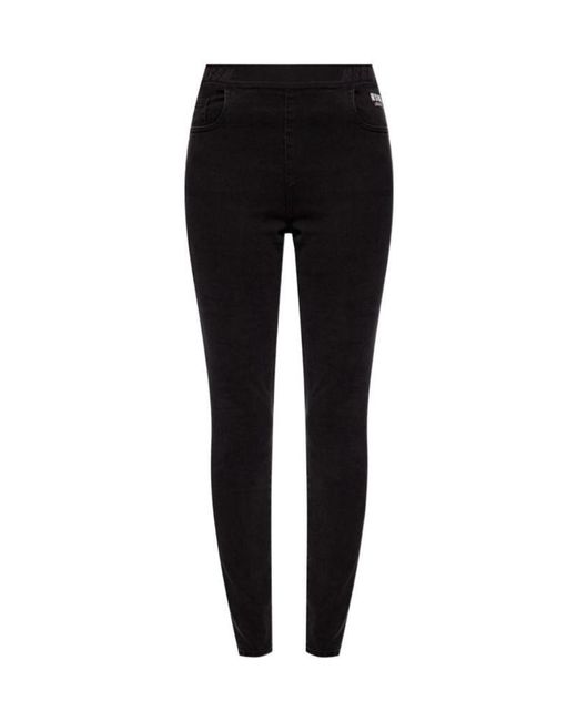 MSGM Black Logo Cotton Jeans
