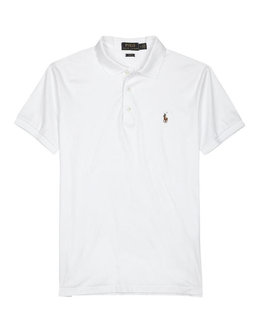 Polo Ralph Lauren White Slim Pima Cotton Polo Shirt for men
