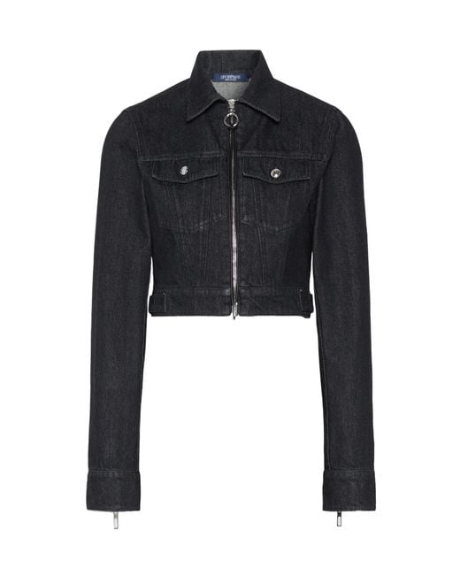 Sportmax Blue Denim Fitted-Waist Jacket