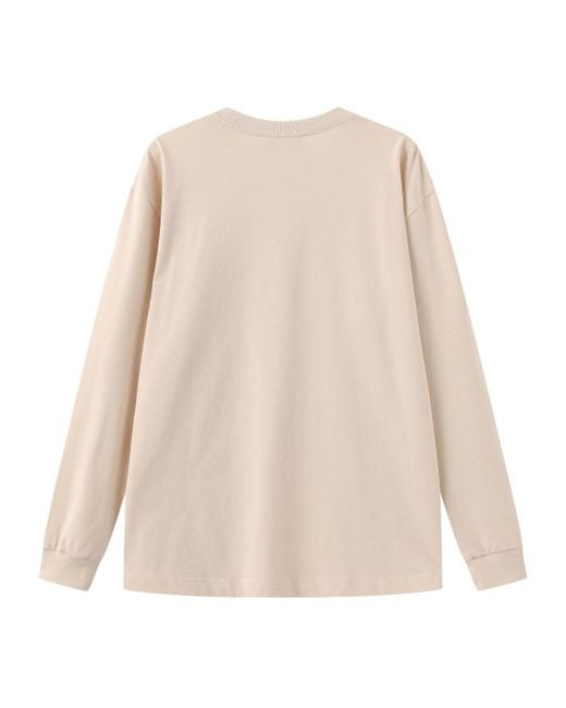 Marissa Chiara Natural Long-Sleeved Logo T-Shirt