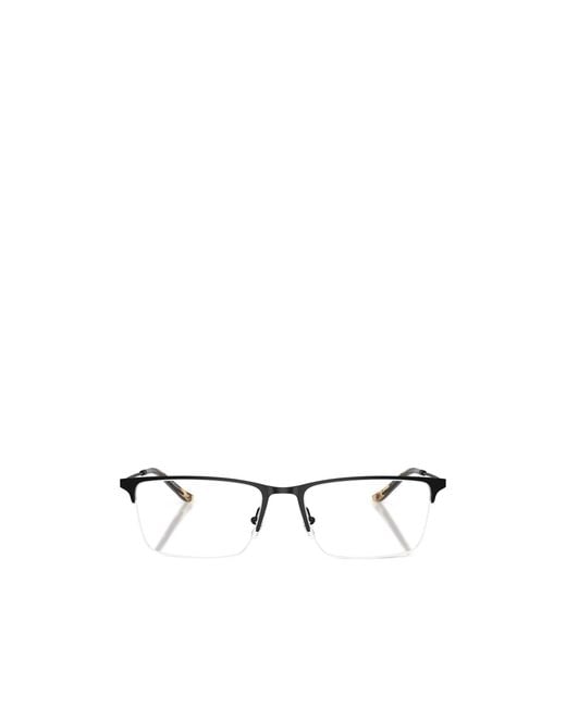Emporio Armani Metallic Rectangular Frame Glasses for men