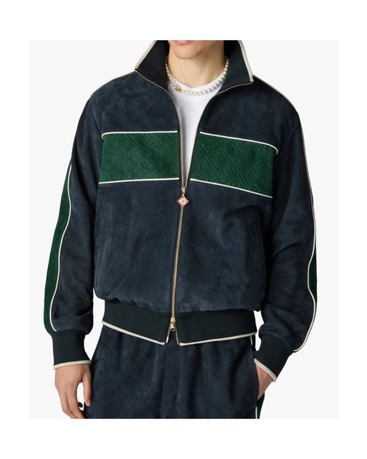 Casablanca Blue Suede Track Jacket for men