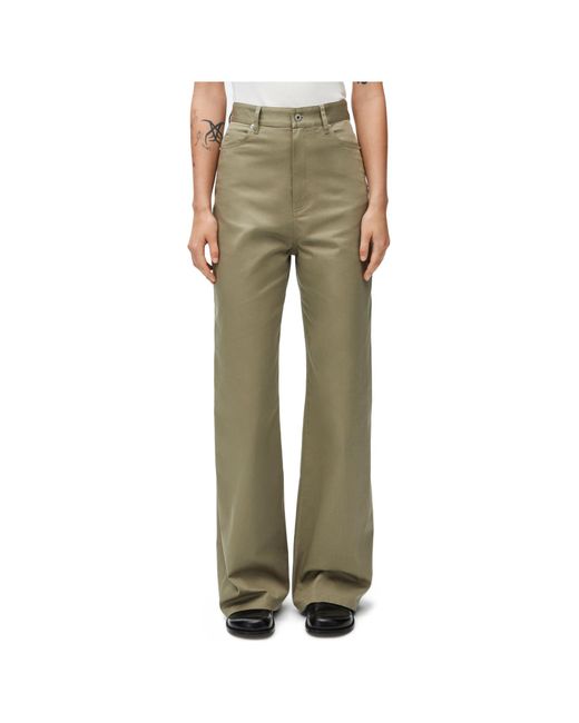 Loewe White Logo Patch High-Waist Trousers