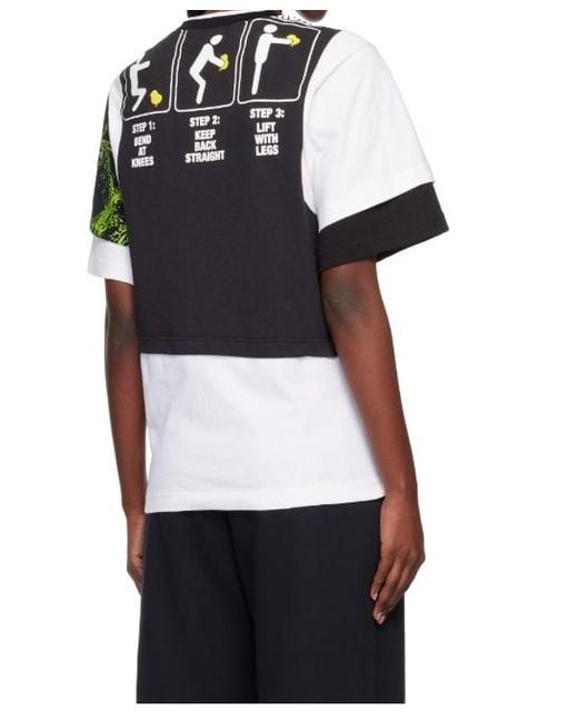 MARINE SERRE Black Graphic Printed Crewneck T-Shirt for men