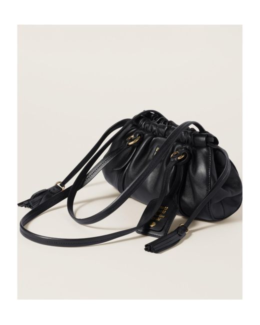Miu Miu Joie Nappa Leather Mini-Bag in Black | Lyst