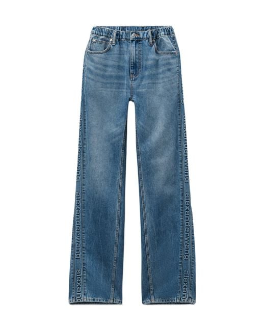 Alexander Wang Blue Logo-Patch Jogging Harem Jeans