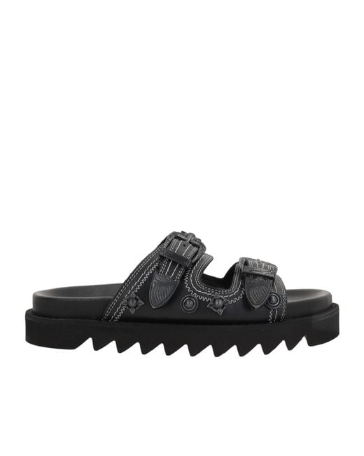 Toga Black Buckle Detailed Sandals