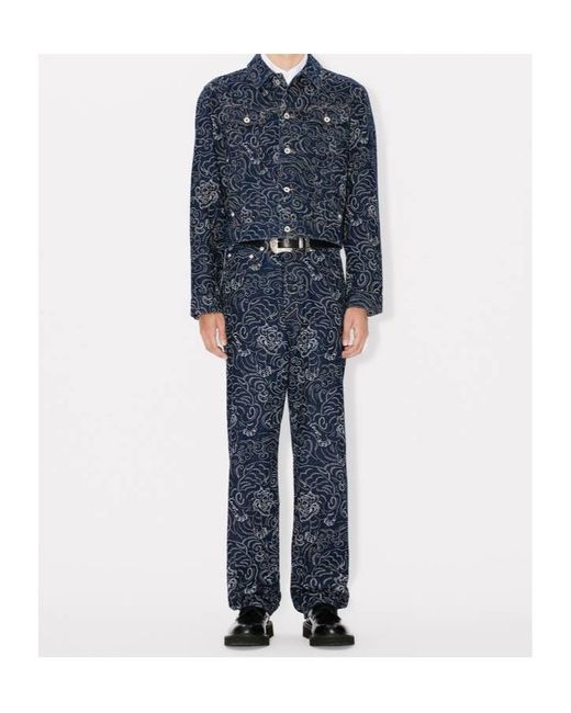 KENZO Blue Star Tiger' Asagao Straight Jeans for men