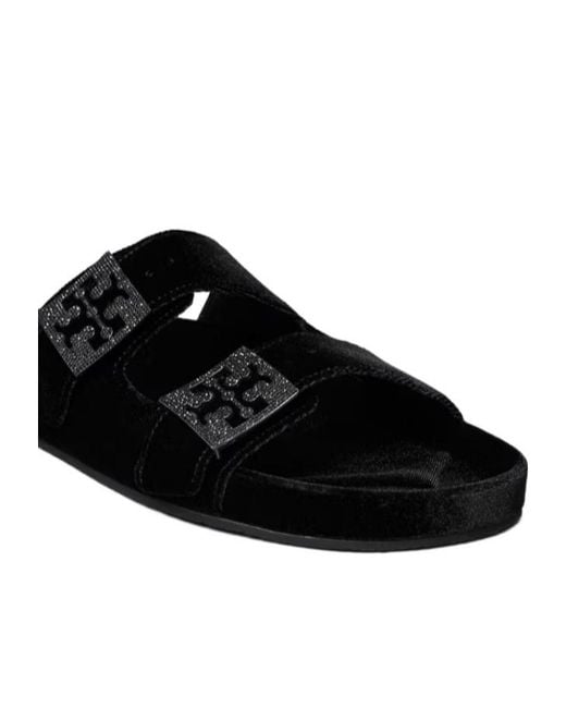 Tory Burch Black Mellow Pavé Slides