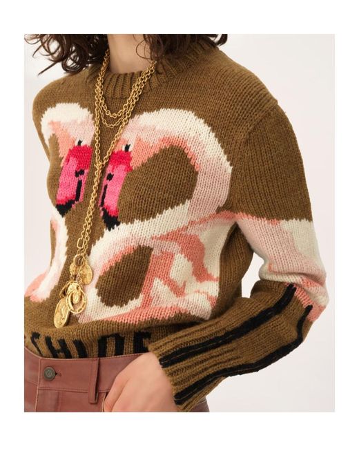 Chloé Brown Intarsia-Knit Sweater