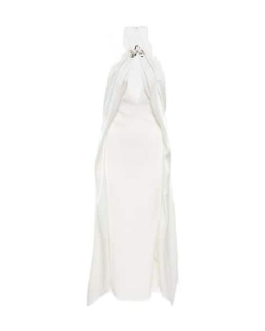 David Koma White Halterneck Midi Dress