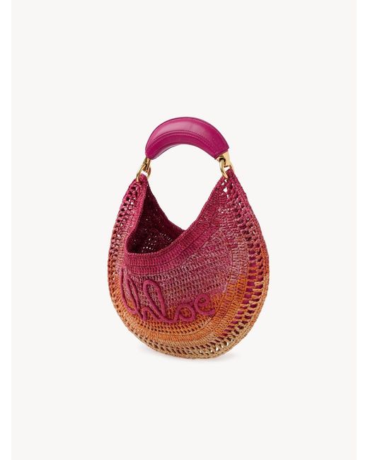 Chloé Pink Chloé Summer Banana Woven Shoulder Bag