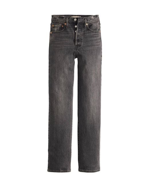 Levi's Gray Ribcage Straight Full Length Jeans