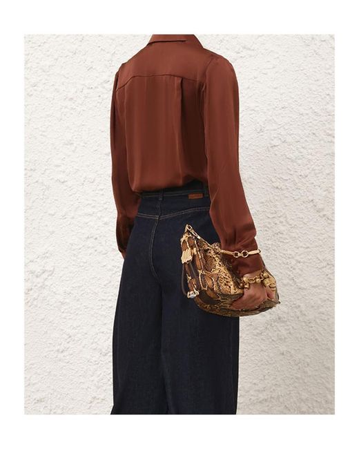 Zimmermann Brown Hypnotic Satin Shirt
