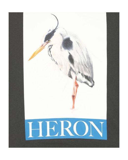 Heron Preston Black Graphic Printed Crewneck T-Shirt for men