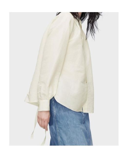 Maison Margiela White Tie-Waist Silk Cotton Shirt