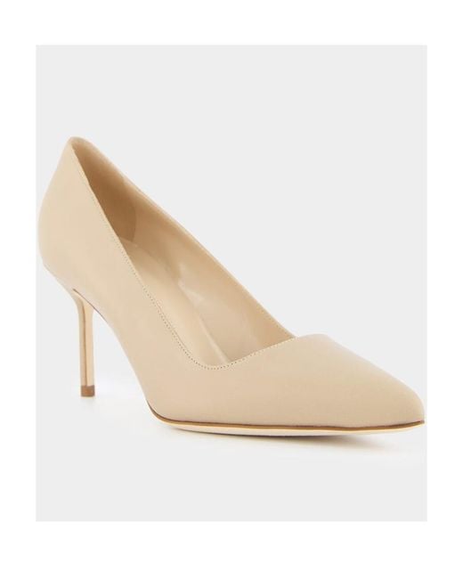 Manolo Blahnik Natural Tora Slip-On Pumps