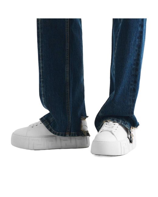 Versace White Platform Sneakers