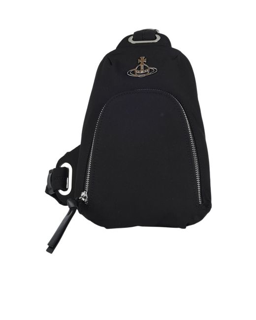 Vivienne Westwood Black Logo Plaque Crossbody Bag
