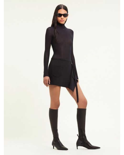 Courreges Black Courrèges Second Skin Mockneck Top
