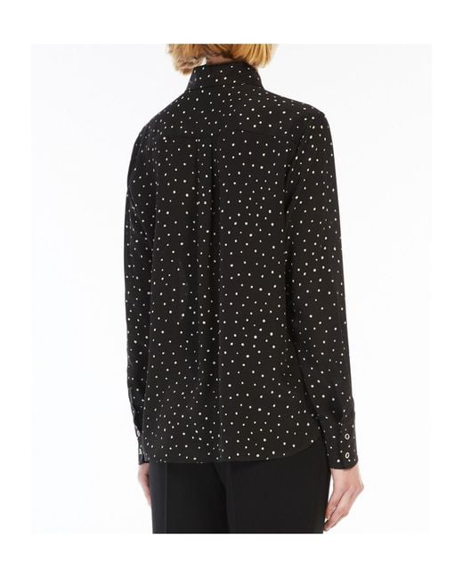 Max Mara Black Printed Silk Shirt